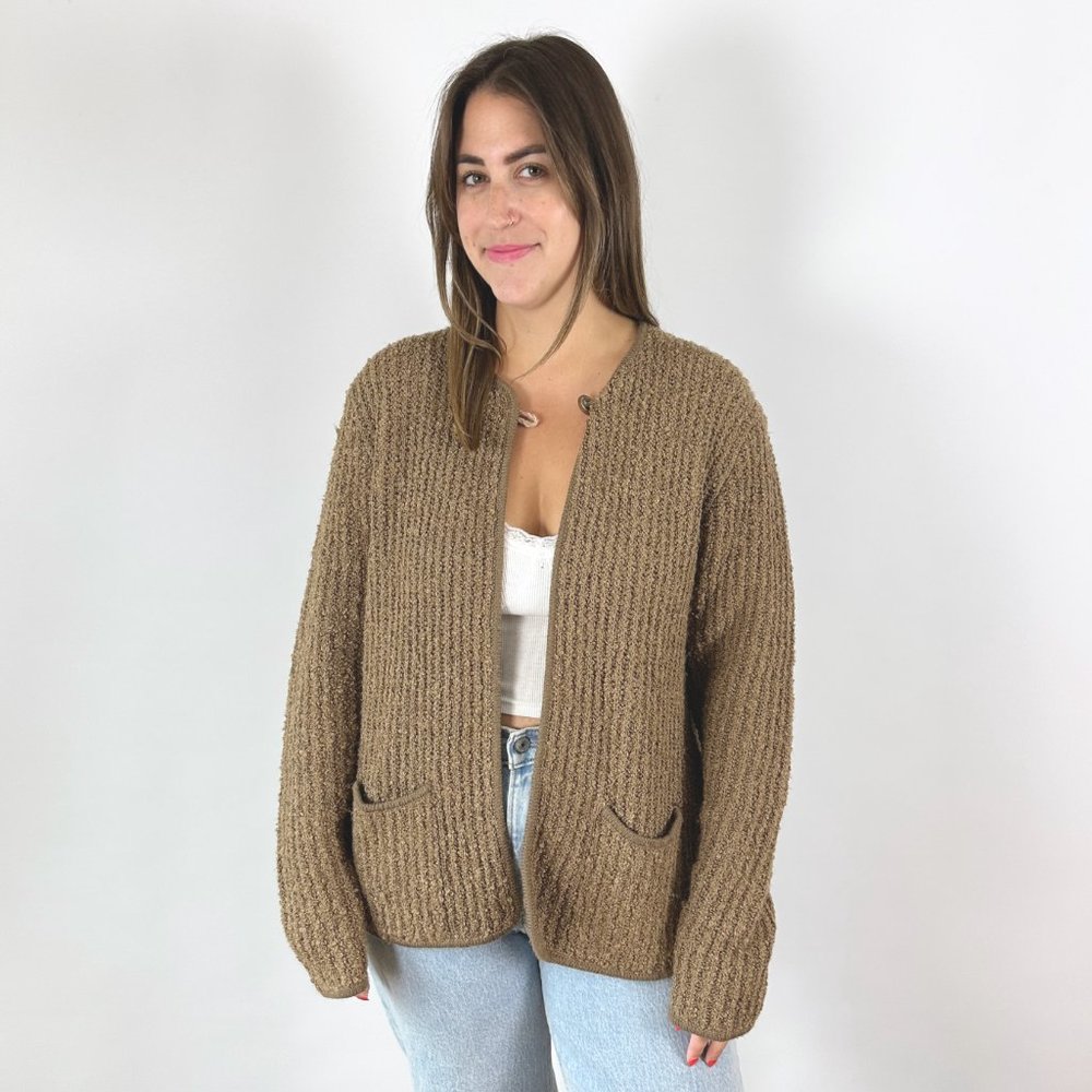 Vintage Brown Chunky Knit Cardigan